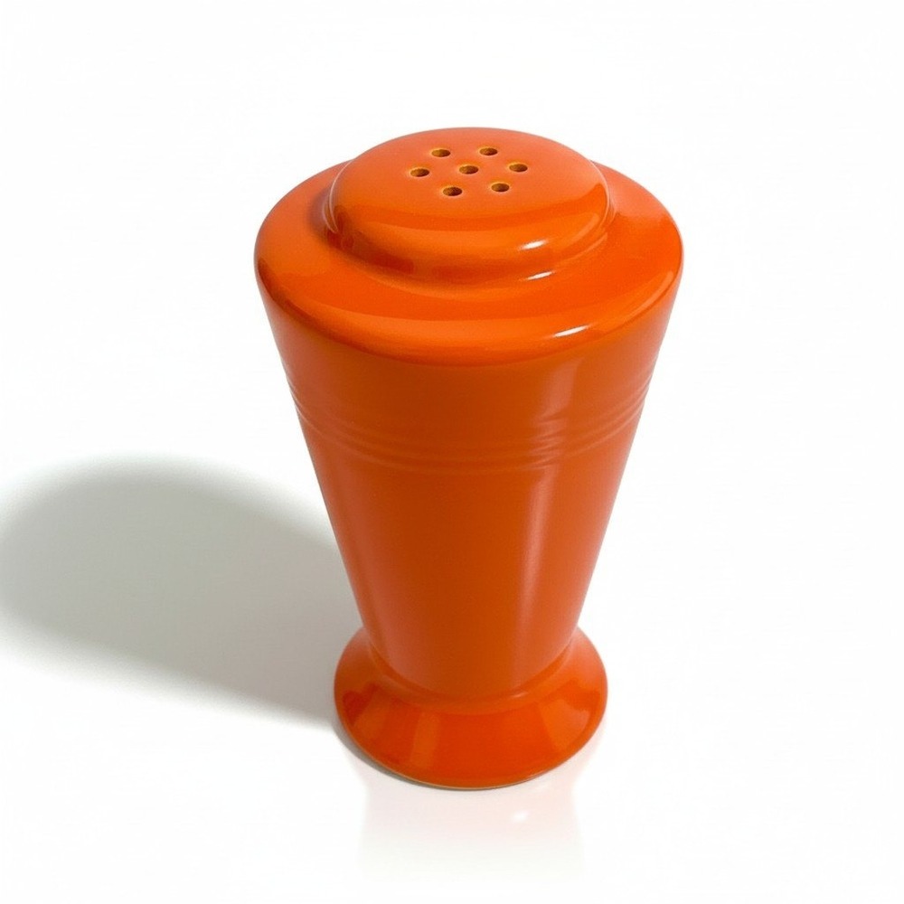 Fiesta Vintage Radioactive Orange Ceramic Pepper Shaker Art Deco Tapered 7 Hole